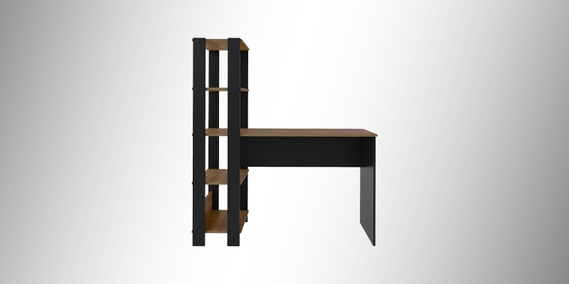 Mesa Artely com estante lateral MATCH - Traz uma estante lateral