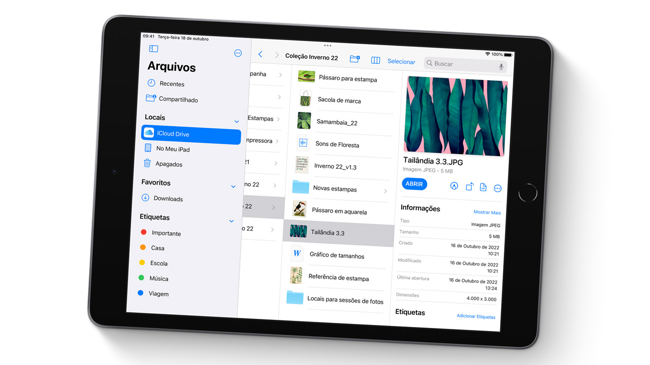 O iPad 9° geração é vendido em duas opções de armazenamento interno